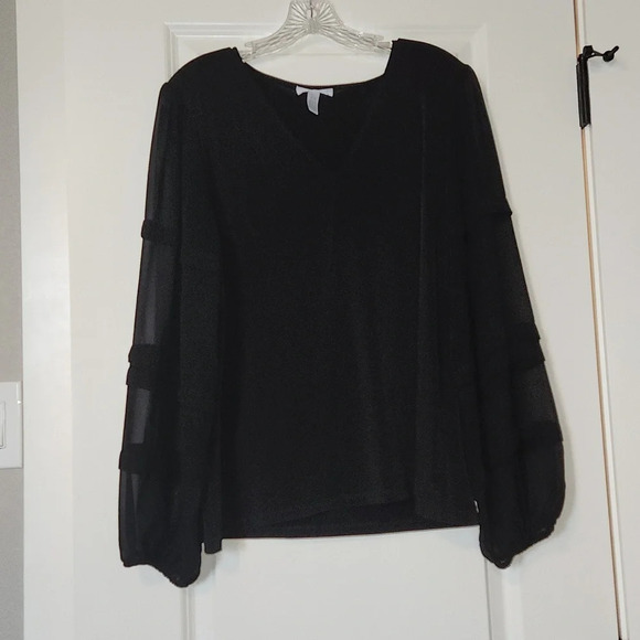 Calvin Klein top with‎ sheer long sleeves - Picture 1 of 8